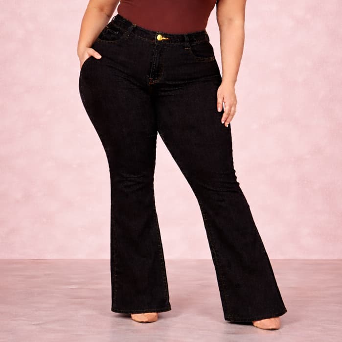Calça Jeans Flare Plus Size — vista 7
