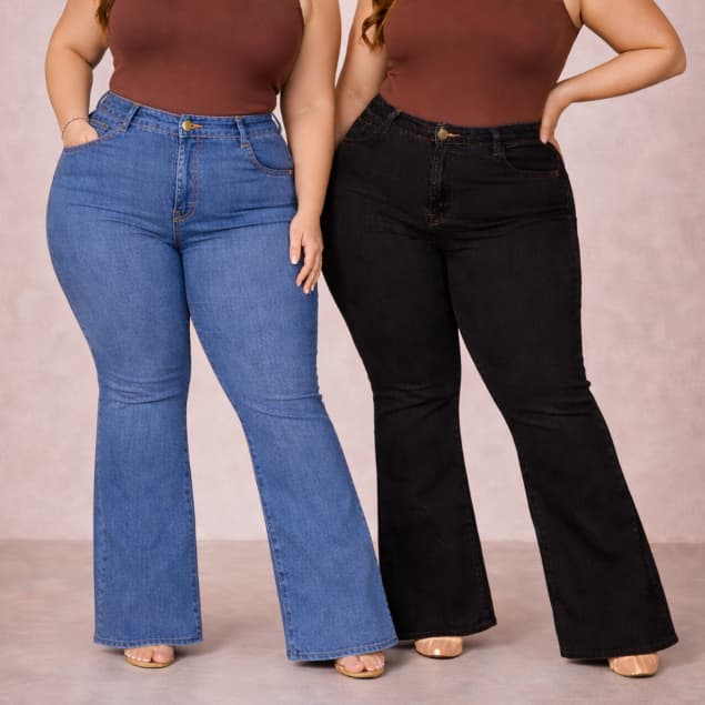 Calça Jeans Flare Plus Size — vista 10