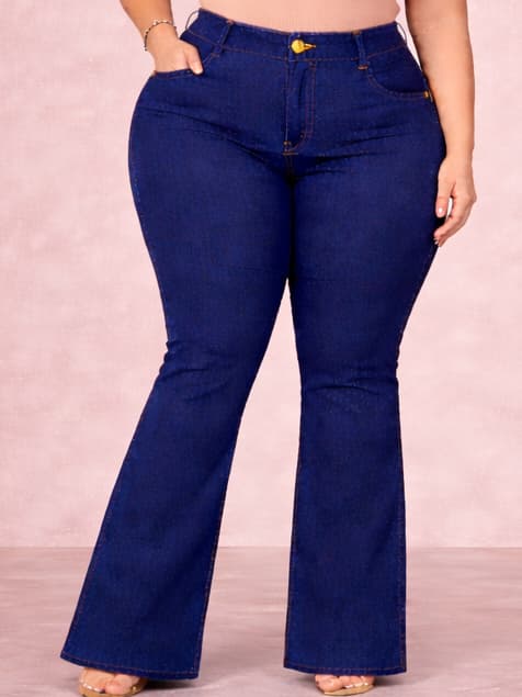 Calça Jeans Flare Plus Size — vista 2