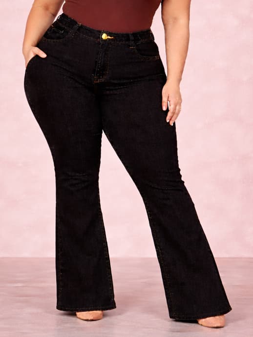 Calça Flare Preta — Festa Junina